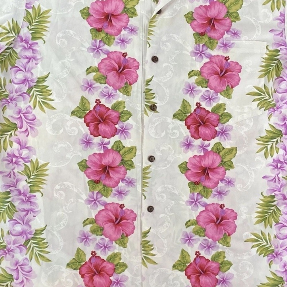 Ho Aloha Women’s Floral Pink and Green 🌺 Hawaiian Shirt XL - Picture 4 of 7